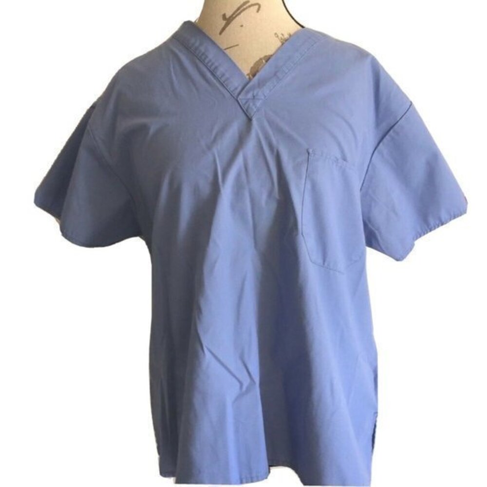 Dickies Scrub Light Blue Size Small Top  Medical Nurse Cotton Health Care Unisex